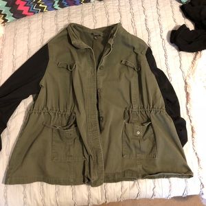 Torrid Size 6 Olive Green & Black Button Jacket
